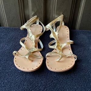 USED Bamboo gold size 10, gladiator sandals